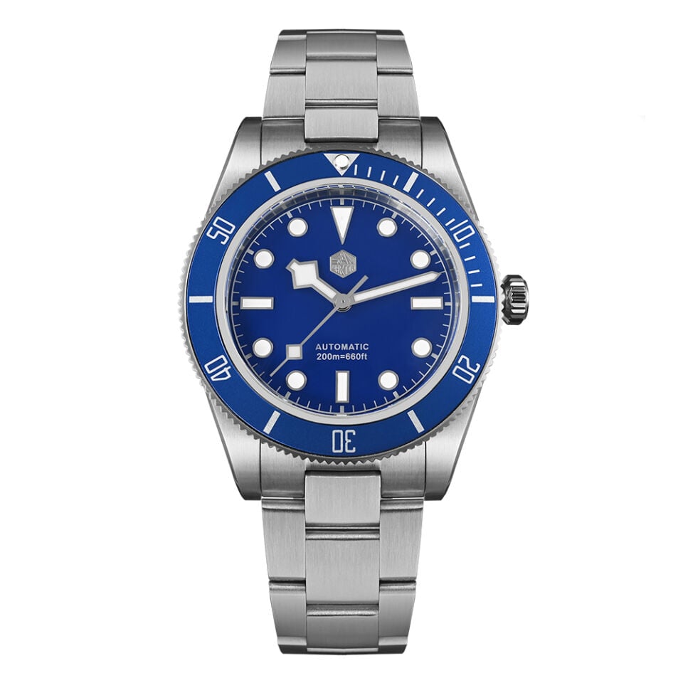 San Martin SN0008G-D Mavi Otomatik Erkek Kol Saati (Seiko NH35 Mekanizmalı)