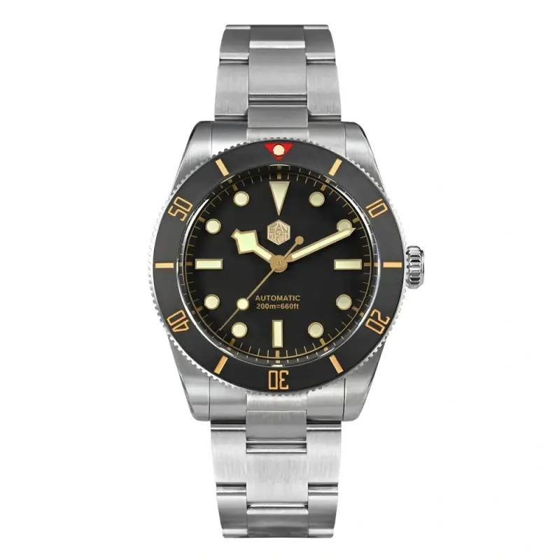 San Martin SN0138G Siyah Otomatik Erkek Kol Saati (Seiko NH35 Mekanizma)